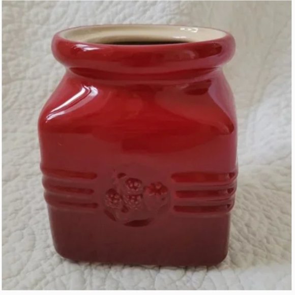 Le Creuset Stoneware 16-Ounce Berry Jam Jar in Cherry Red nwot *please read* - Picture 6 of 8